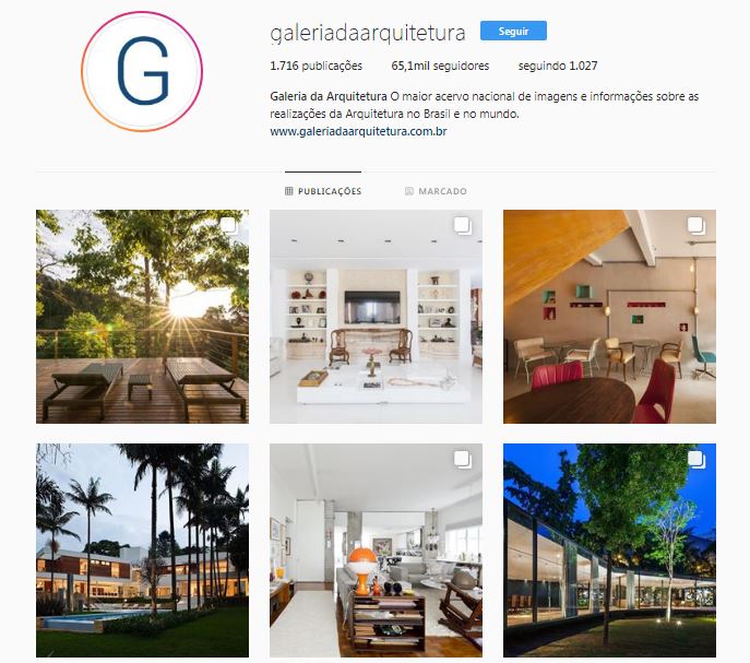 instagram galeria da arquitetura